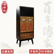 【C'est Chic】蒹葭倚風單格單抽雙門實木雕刻櫃(半老件90年)-幅42cm