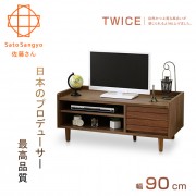 【Sato】TWICE琥珀時光單抽開放電視櫃‧幅90cm