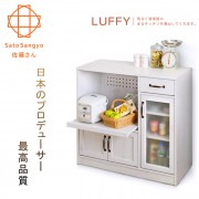 【Sato】LUFFY映日浮光單抽三門開放收納櫃‧幅88cm-白