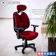 【DonQuiXoTe】韓國原裝Grandeur雙背透氣坐墊人體工學椅-紅