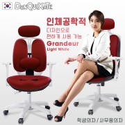【DonQuiXoTe】韓國原裝Grandeur_white雙背透氣坐墊人體工學椅-紅