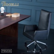 【BOCELLI】FIDUCIA自信風尚高背辦公椅(義大利牛皮)經典黑