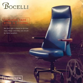 【BOCELLI】TENDENZA趨勢風尚高背辦公椅(義大利牛皮)深藍