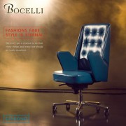 【BOCELLI】DISEGNO設計風尚中背辦公椅(義大利牛皮)深藍