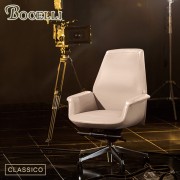 【BOCELLI】CLASSICO經典風尚中背辦公椅(義大利牛皮)優雅米