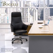 【BOCELLI】ESTREMO極致風尚高背辦公椅(義大利牛皮)經典黑