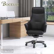 【BOCELLI】ESTREMO極致風尚高背辦公椅(義大利牛皮)經典黑