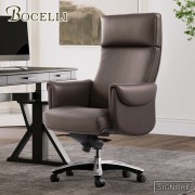 【BOCELLI】SIGNORE紳士魅力高背辦公椅(義大利牛皮)優雅褐