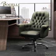 【BOCELLI】ARDECO文藝復興中背辦公椅(義大利牛皮)墨綠