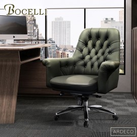 【BOCELLI】ARDECO文藝復興中背辦公椅(義大利牛皮)墨綠