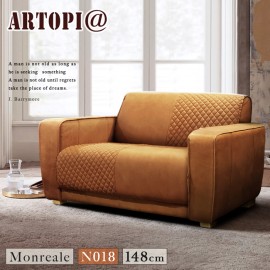 【ARTOPI】Monreale蒙雷阿萊牛皮雙人沙發-琥珀色