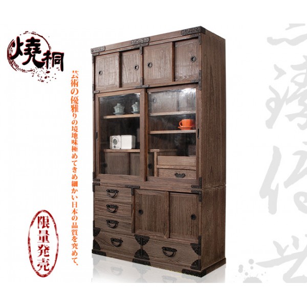 【燒桐】雋臻傳世-珍藏玻璃門茶簞笥(職人手工)