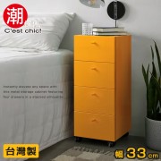 【C'est Chic】潮鐵盒時光4層鐵櫃-能量橘